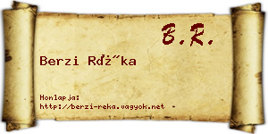Berzi Réka névjegykártya